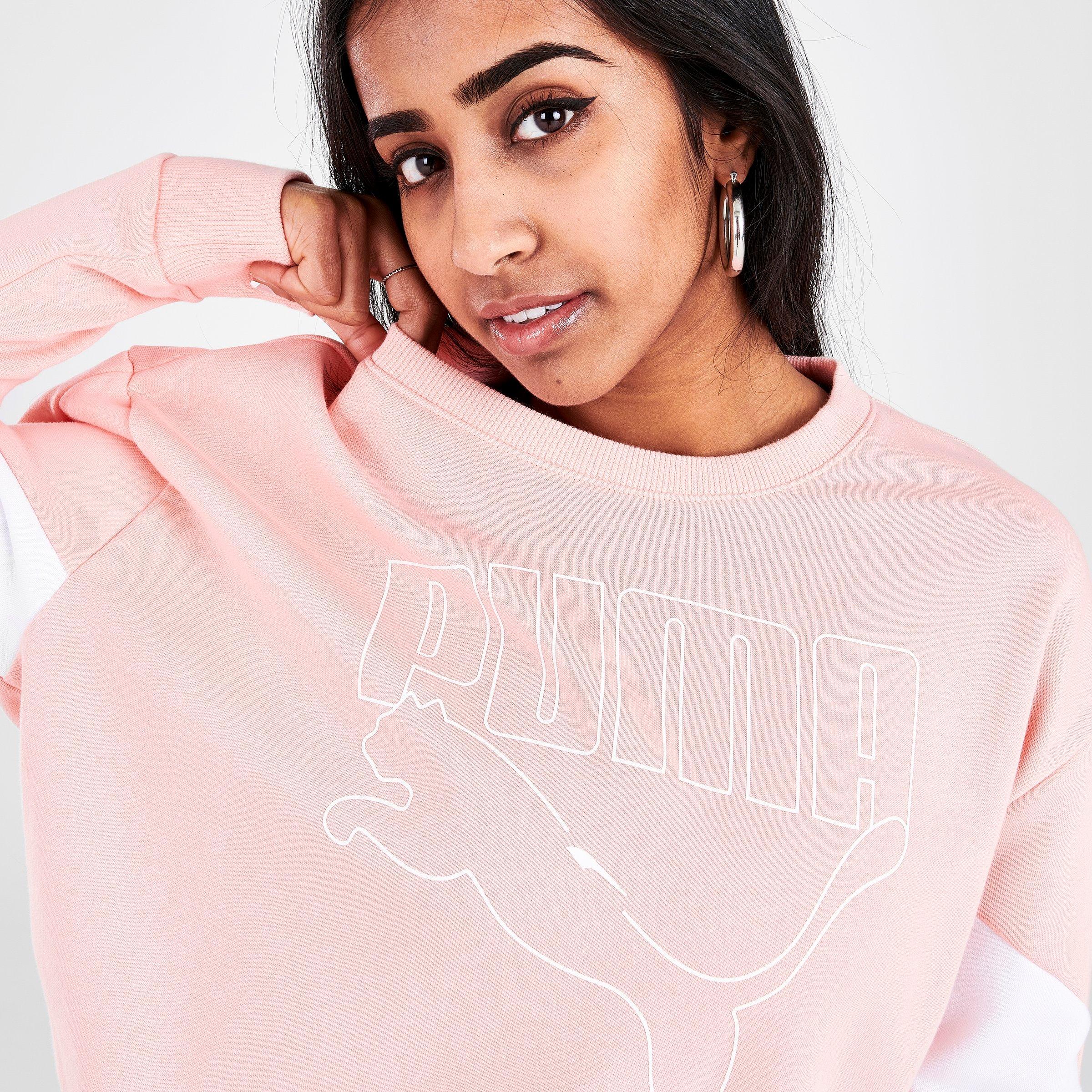 puma tape tie waist crew sweatshirt