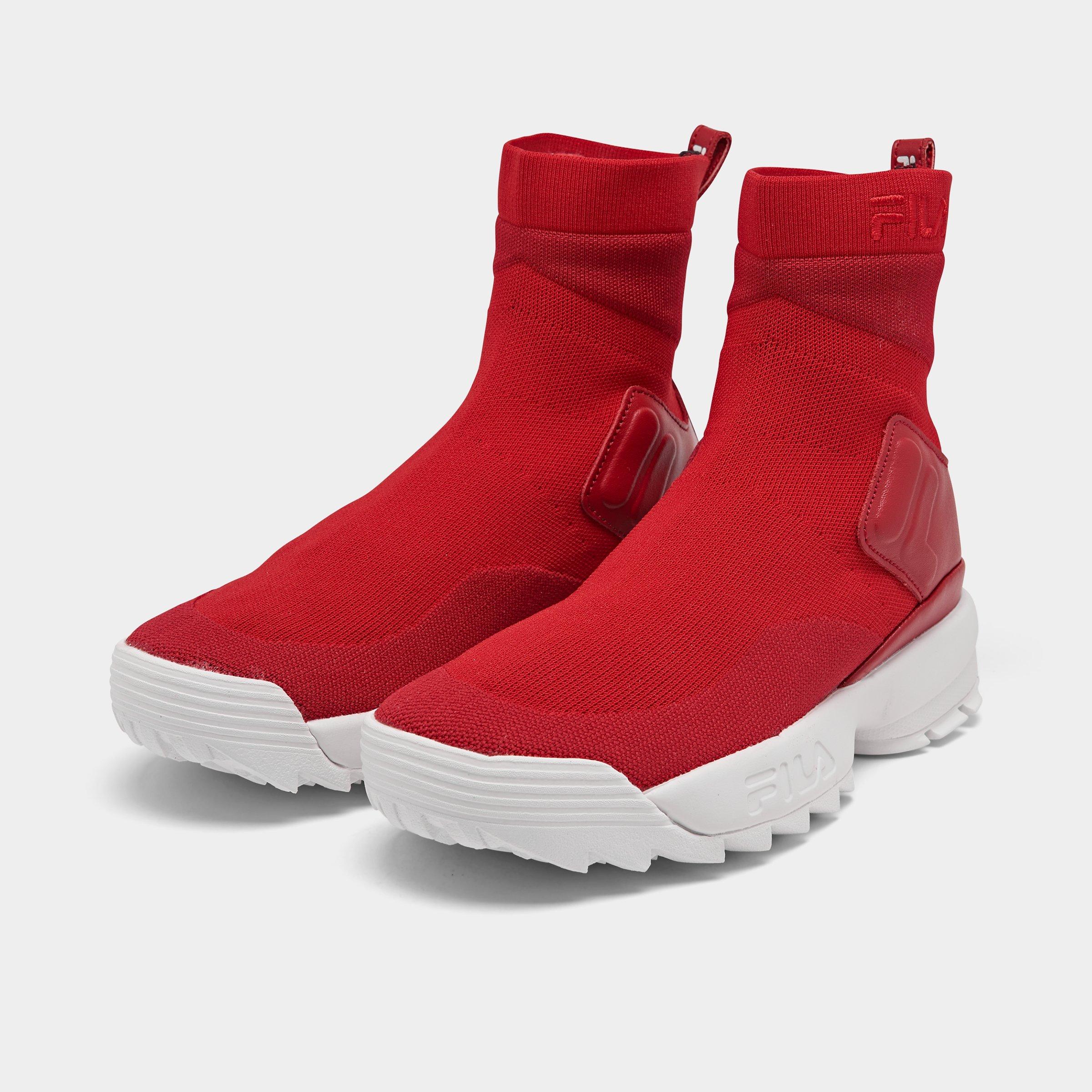 red suede fila boots