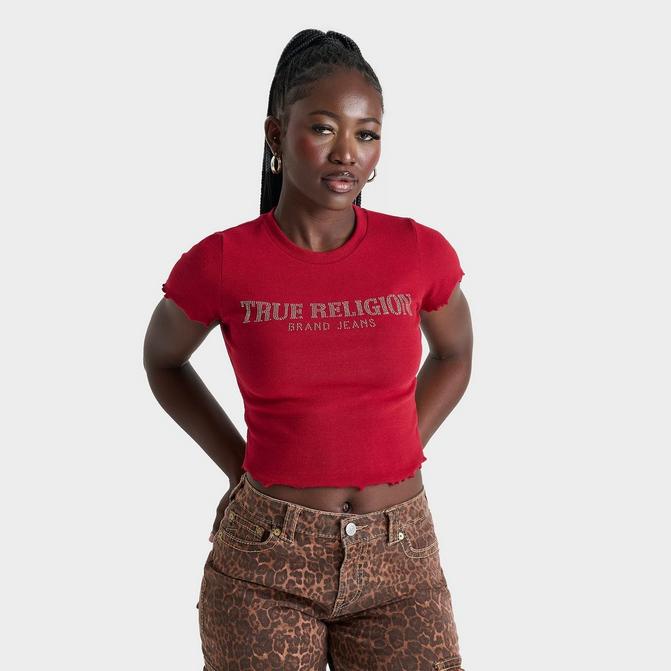 Women's True Religion Jewel Ribbed Baby T-Shirt| JD Sports