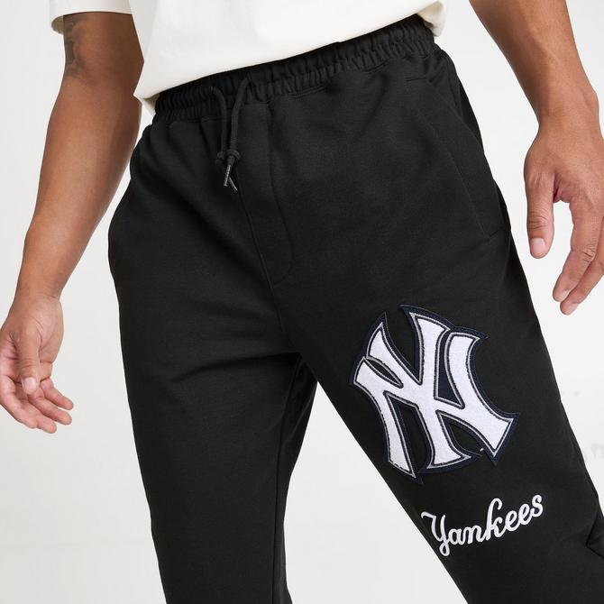 MLB NEW YORK YANKEES BLACK BASIC LOGO TRAINING JOGGER PANTS Sz XL