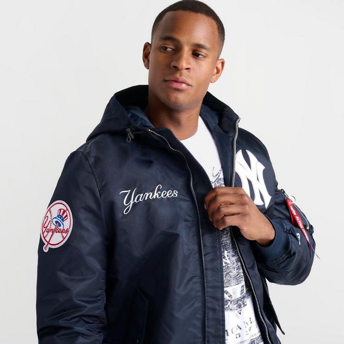 Men s New Era x Alpha Industries New York Yankees MLB Hooded Bomber Jacket JD Sports