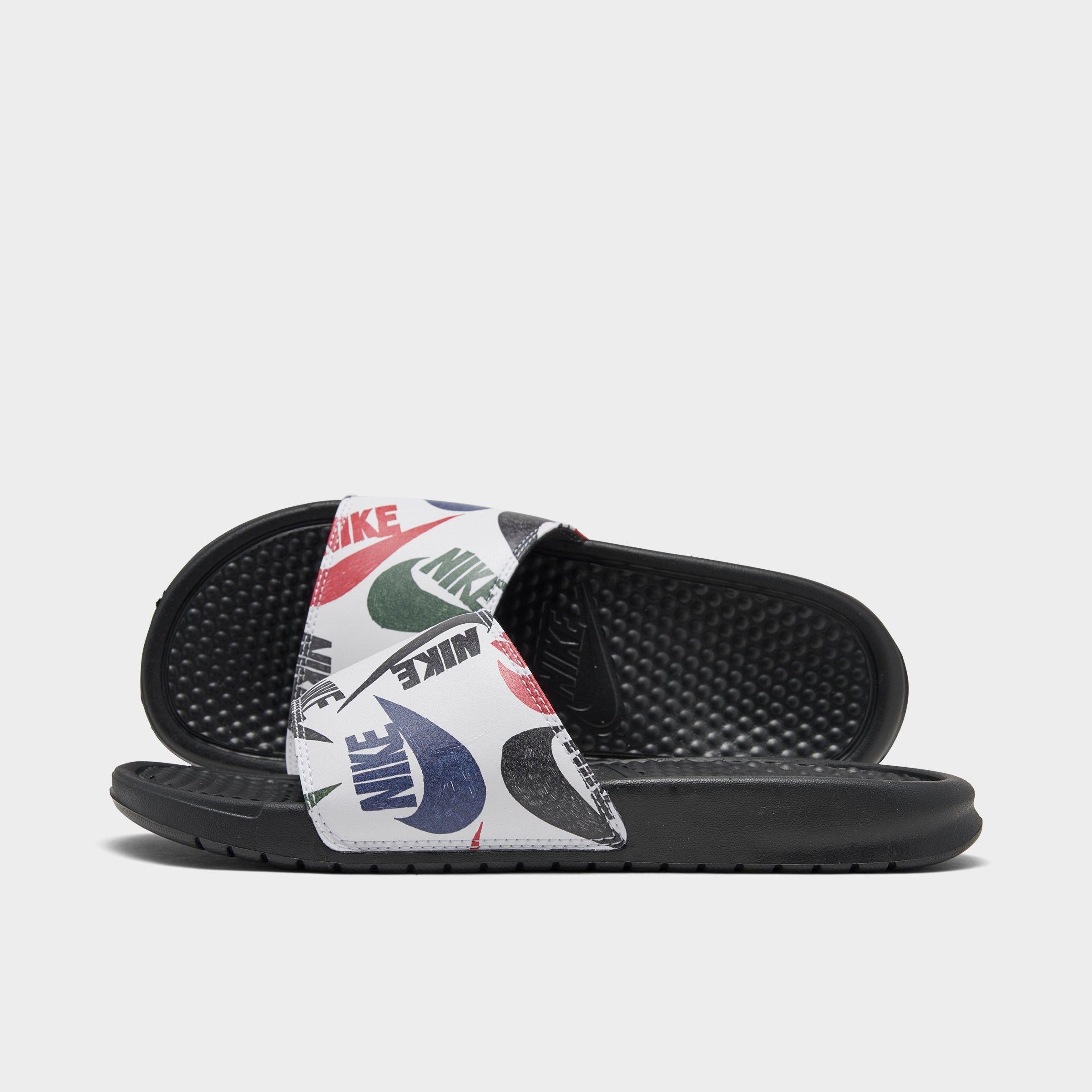 nike benassi black white