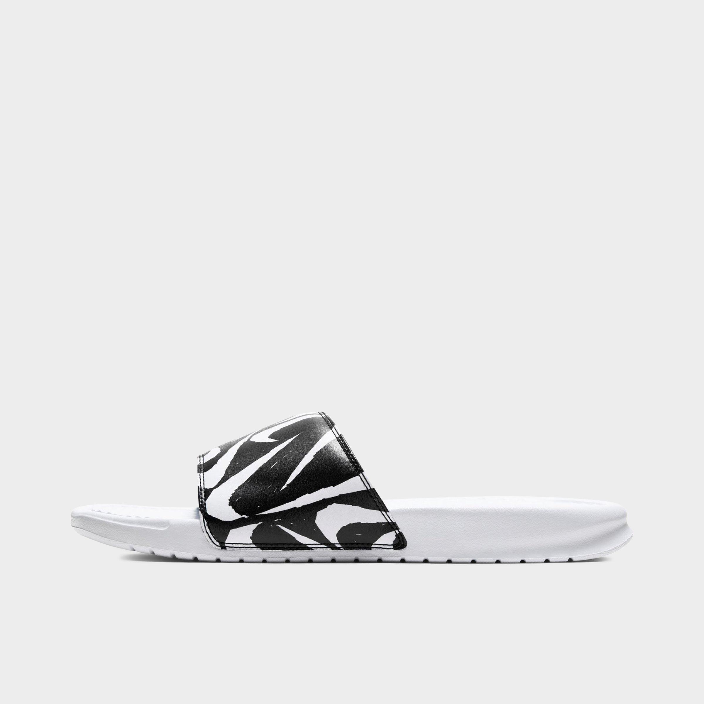 men's nike benassi slides white