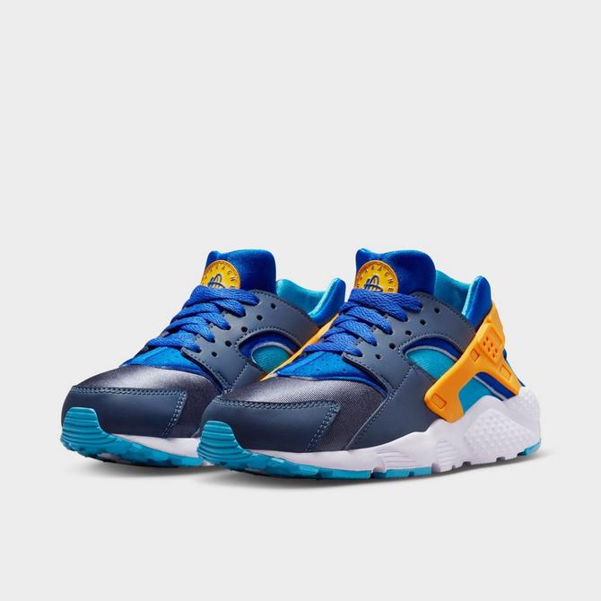 Nike huarache blue and gold sale