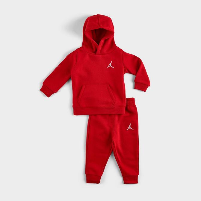 NIKE AIR JORDAN FLEECE SWEATSUIT HOODIE + PANTS SET RED BLACK RARE (SIZE 3XL)  91201890644