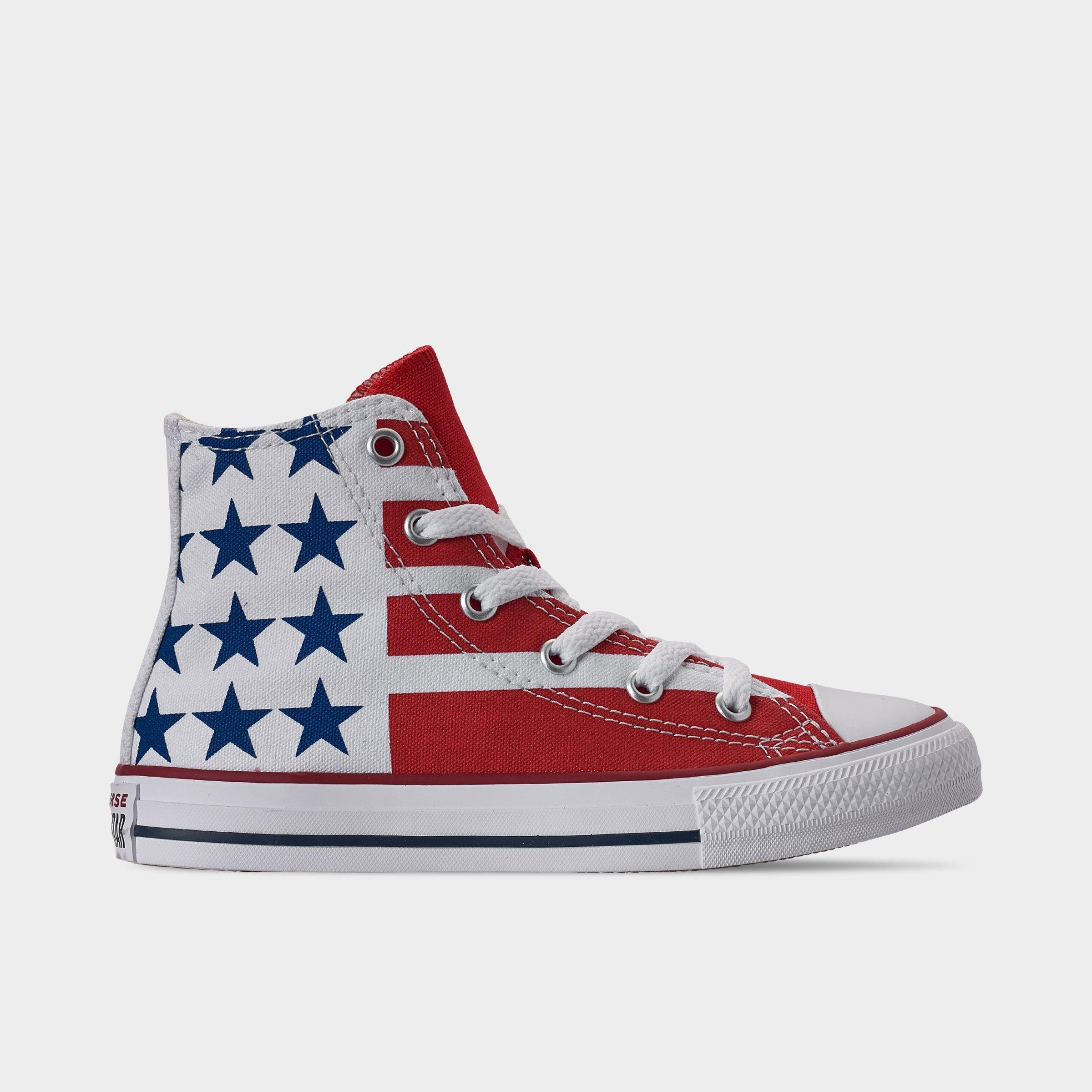 red and white striped converse