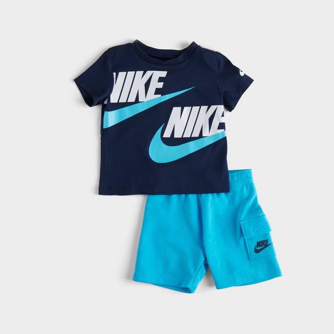 nitrogen Credential majs Boys' Infant Nike HBR T-Shirt and French Terry Cargo Shorts Set| JD Sports