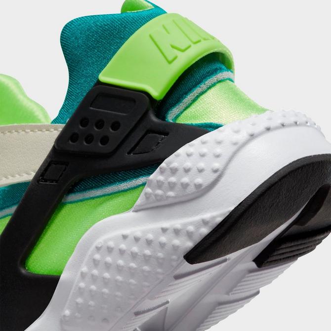 White lime green deals and blue huaraches