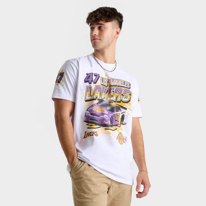 Men s Mitchell Ness Los Angeles Lakers NBA Speedway Graphic T Shirt JD Sports