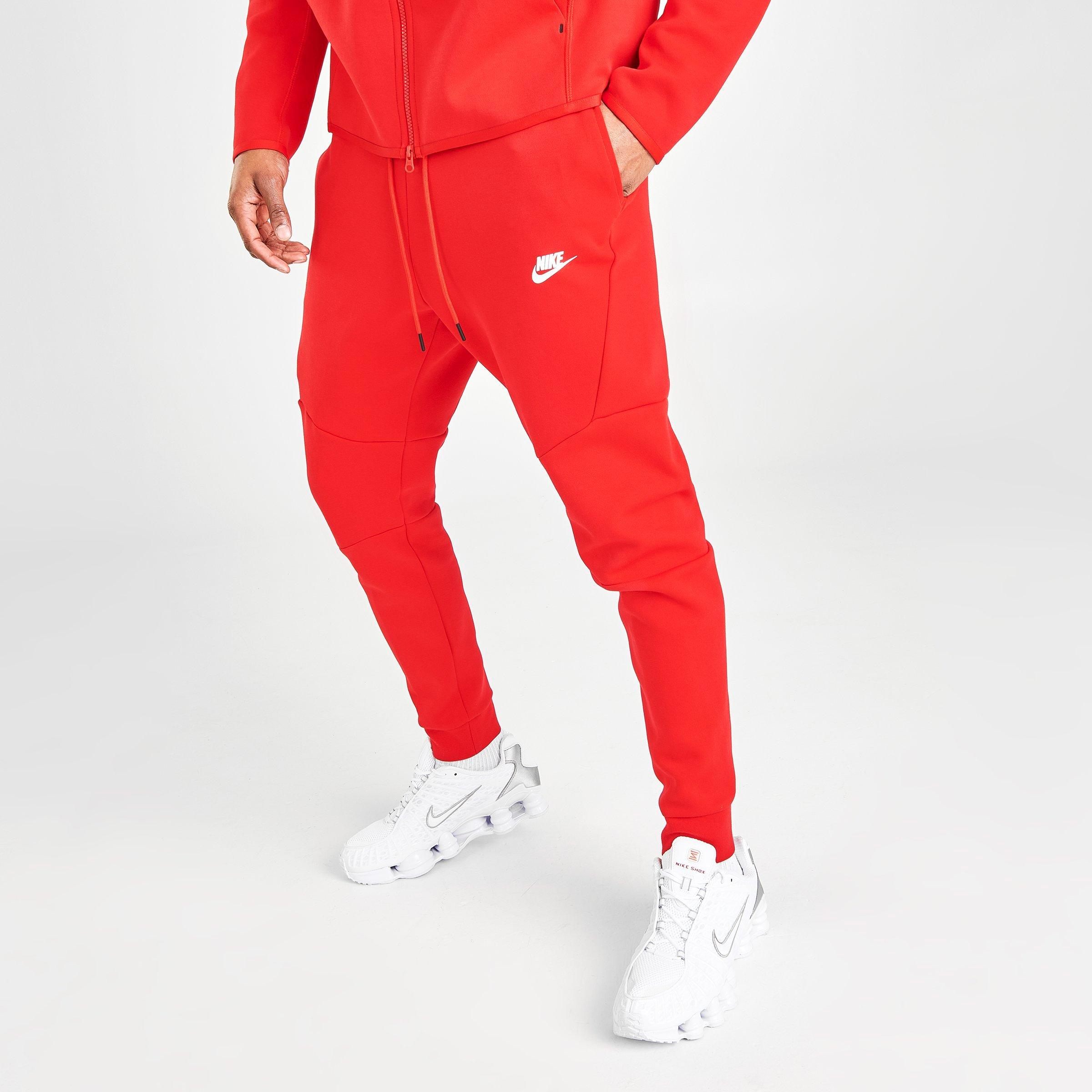 red nike fleece joggers