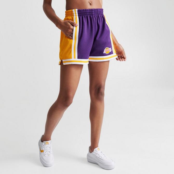 Youth Boys and Girls White Los Angeles Lakers Hardwood Classics Swingman  Shorts