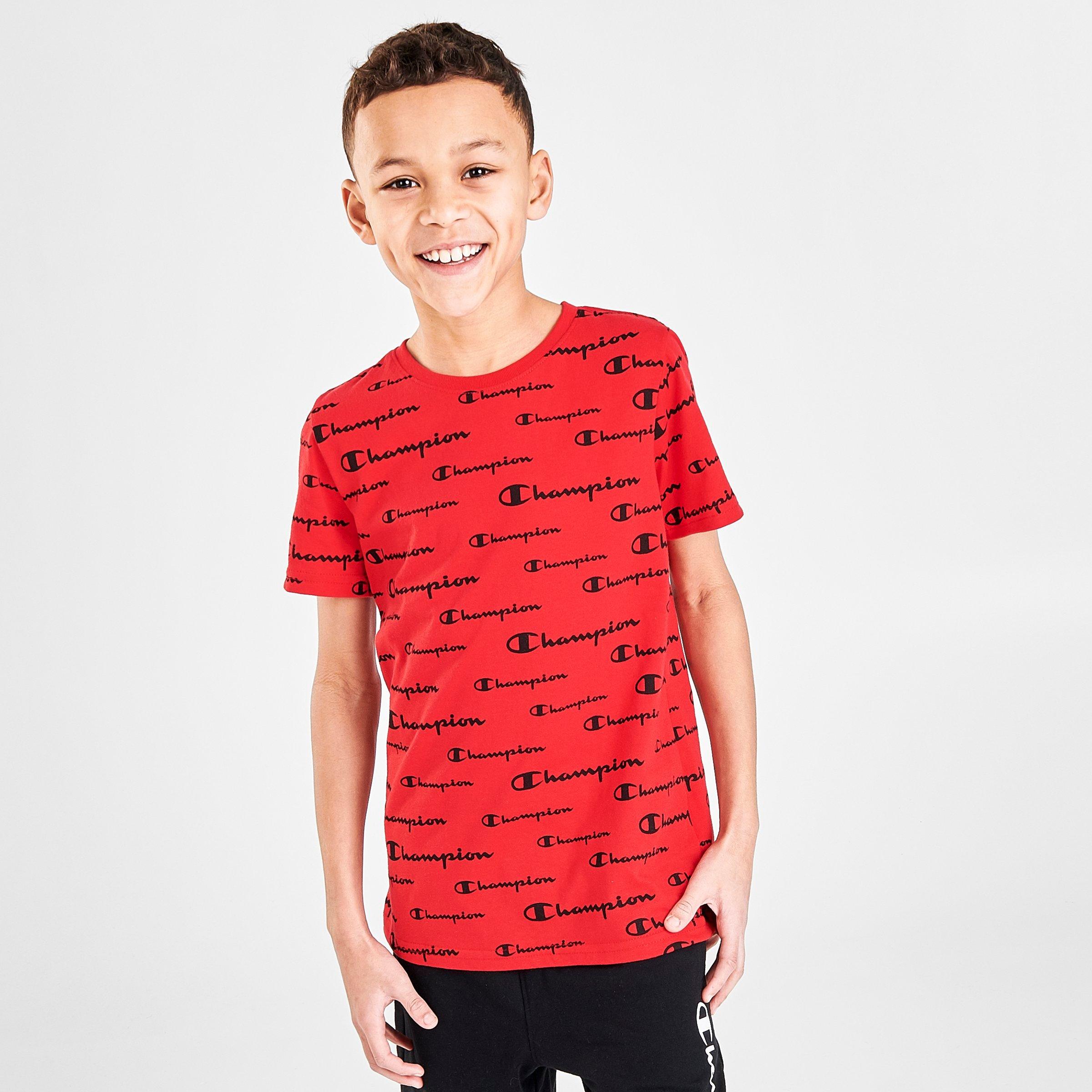 champion t shirt logo all over