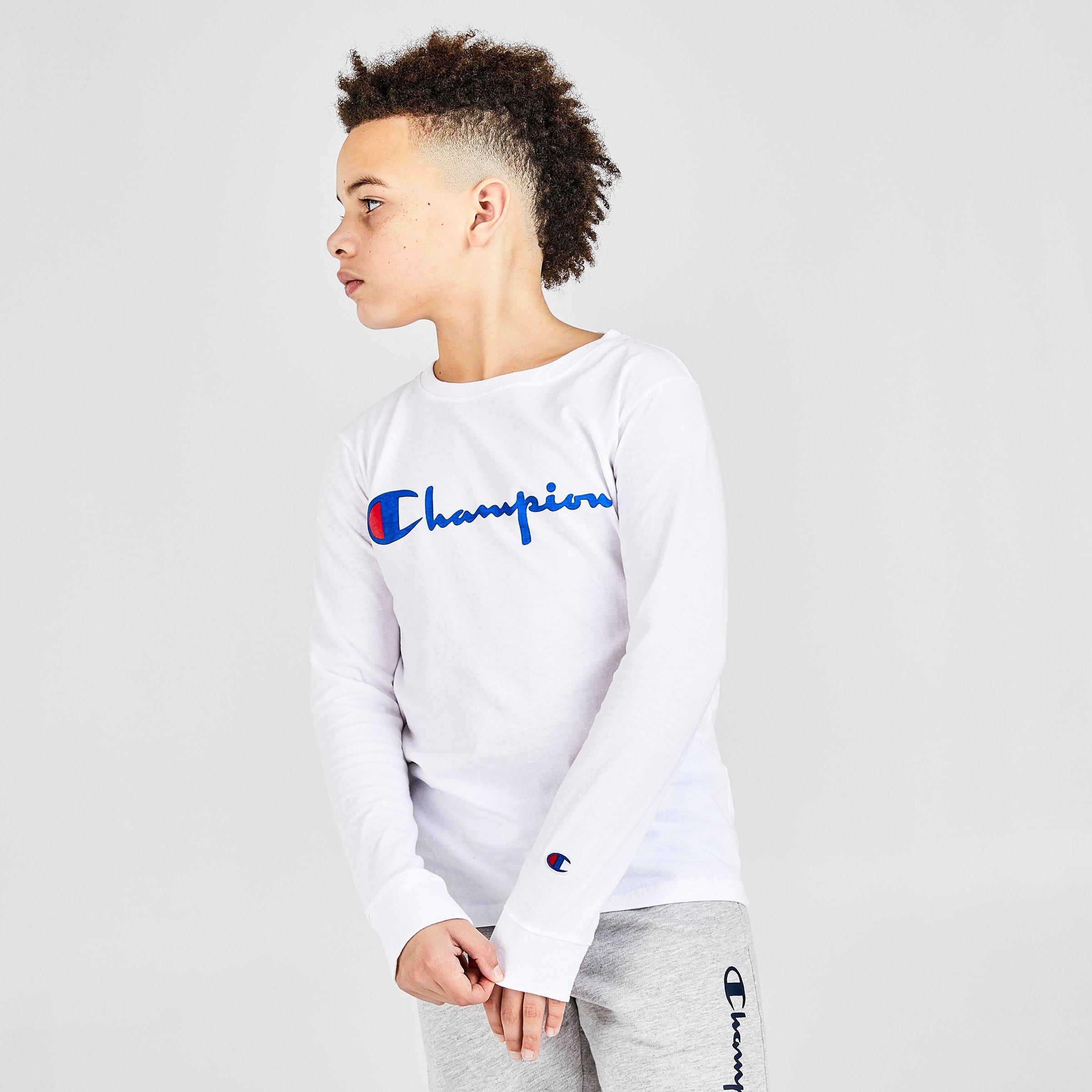 champion t shirt kids white