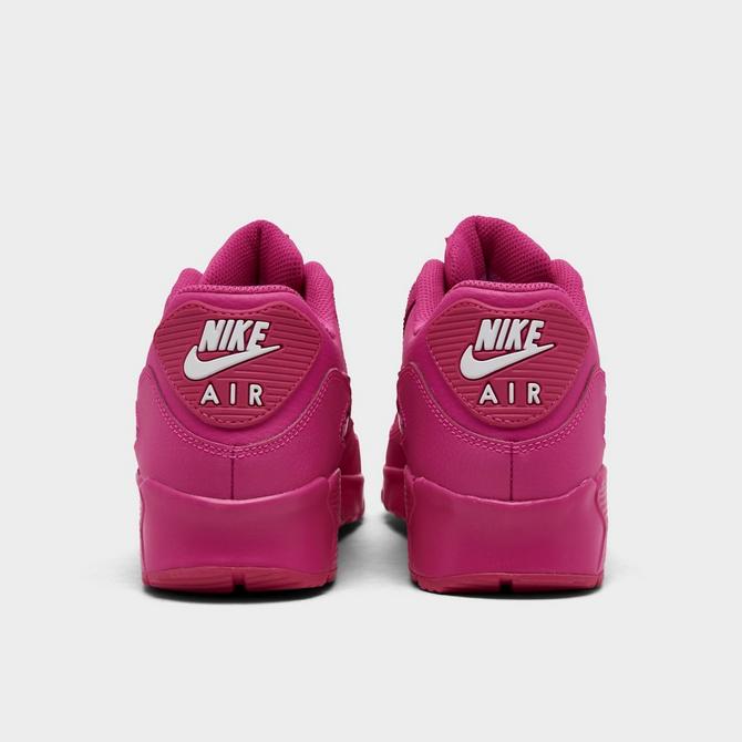 Nike girls' air max 90 clearance leather shoe - laser fuchsia