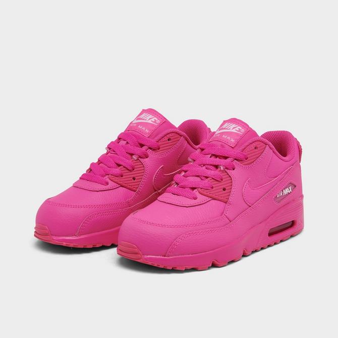 Nike air max 90 leather childrens trainers - white/blue/pink sale