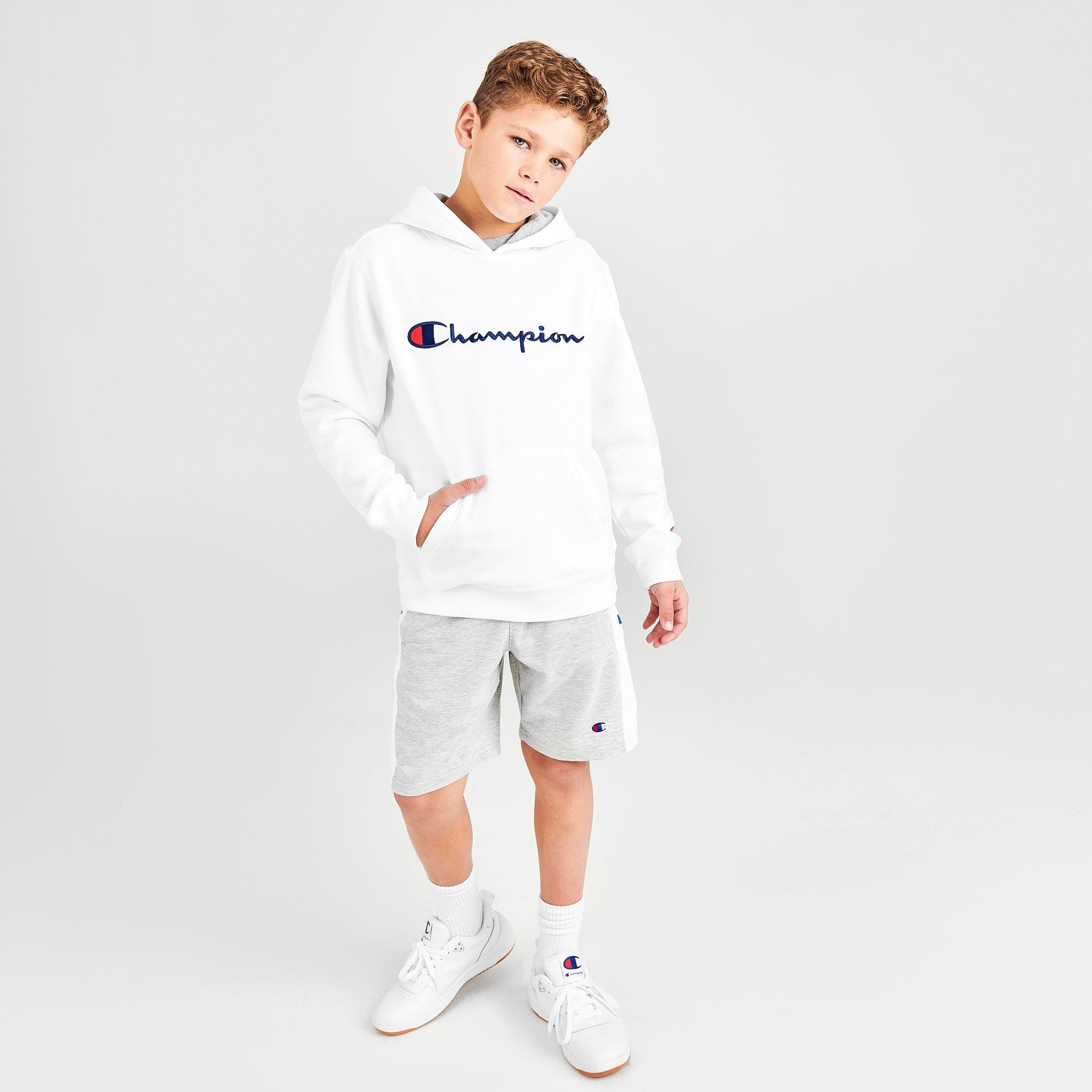 champion hoodie white kids