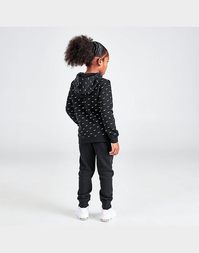 Little Kids' Nike Allover Print Swoosh Hoodie and Jogger Pants Set