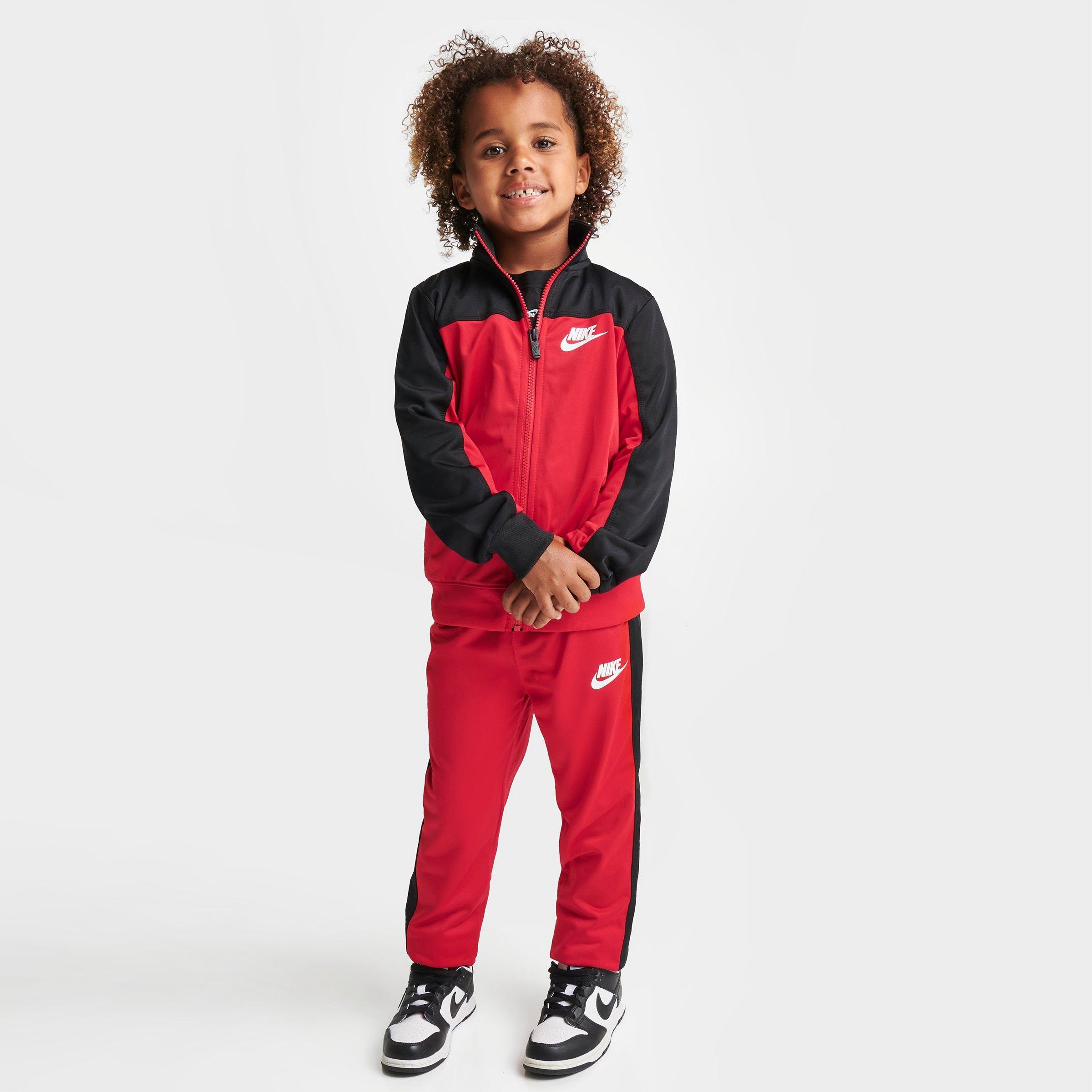 nike tracksuit red black