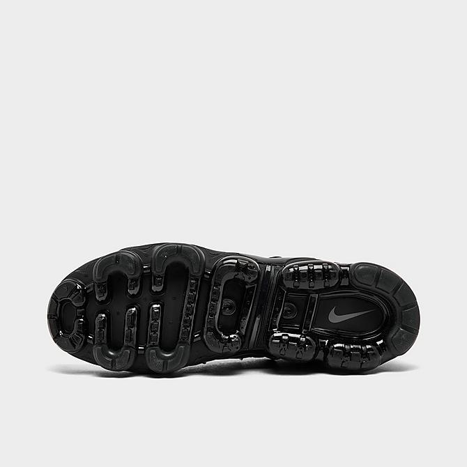 Bottom view of Men's Nike Air VaporMax Plus Running Shoes in Black/Black/Dark Grey Click to zoom