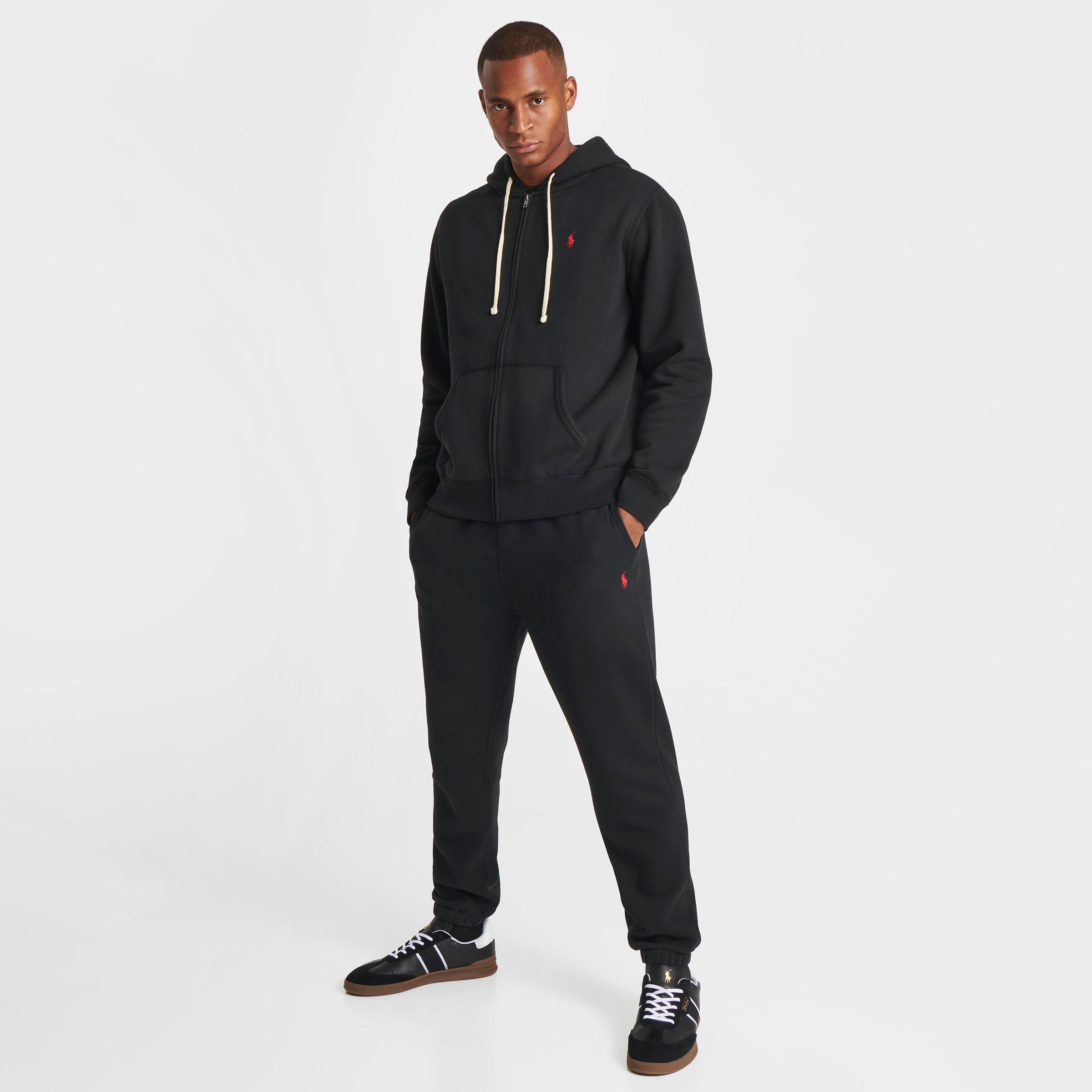 black and red polo sweatpants