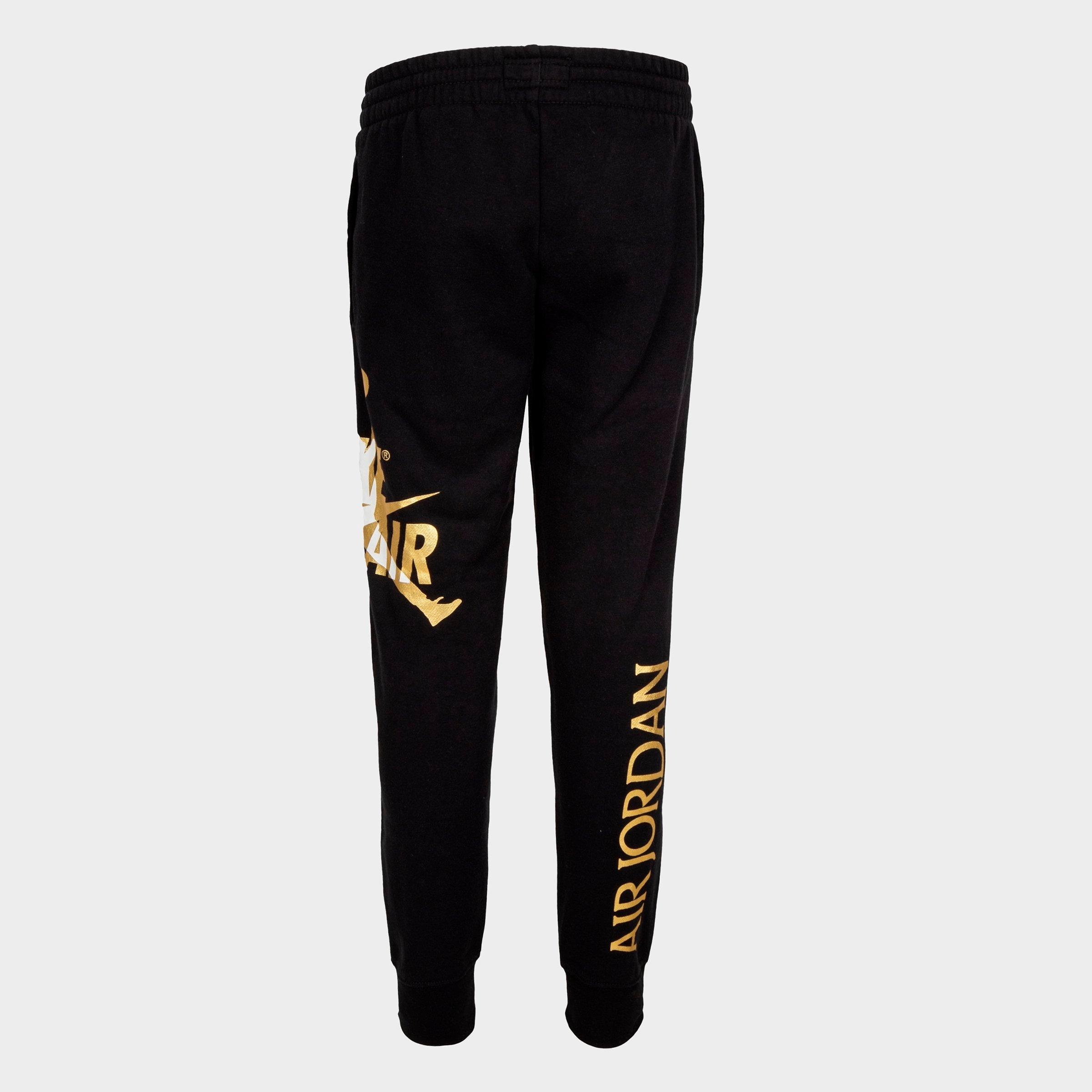 black and gold jordan joggers