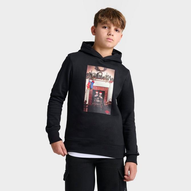 Boys Jordan Jumpman Chimney Graphic Fleece Pullover Hoodie