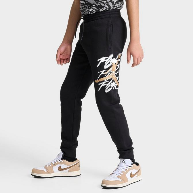 Jordan Take Flight Black and Gold Fleece Pants Big Kids Pants.