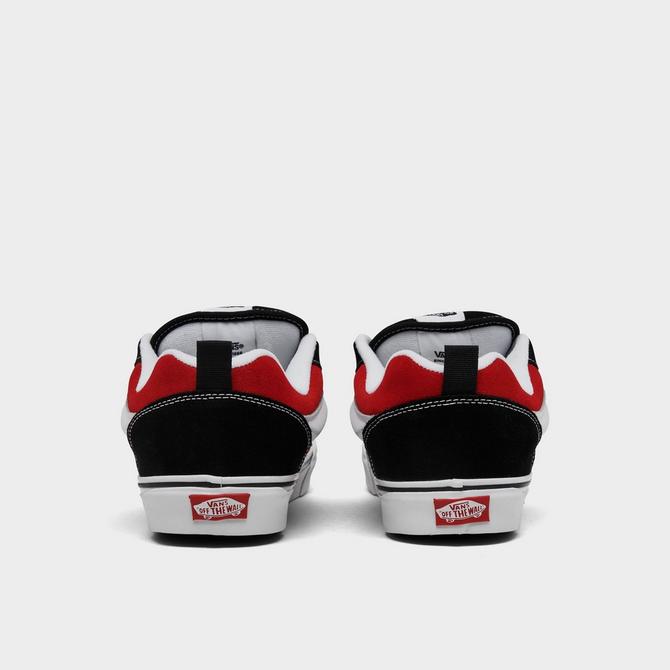 Left view of Vans Knu Skool Casual Shoes in Red/True White Click to zoom