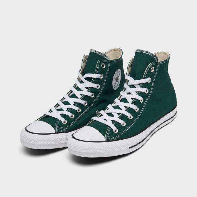 Forest green clearance high top converse