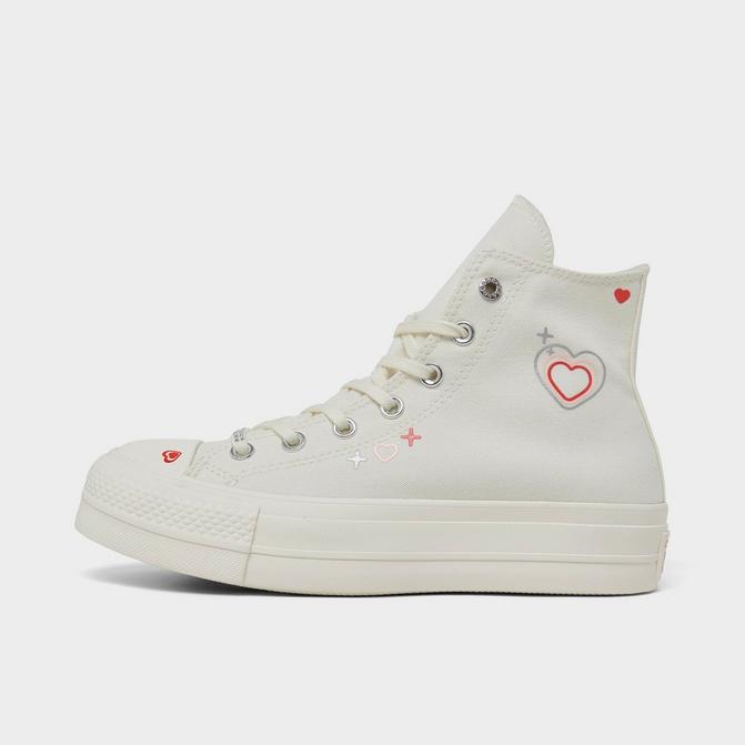 White platform shop leather converse