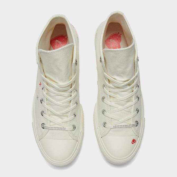 White platform hotsell leather converse