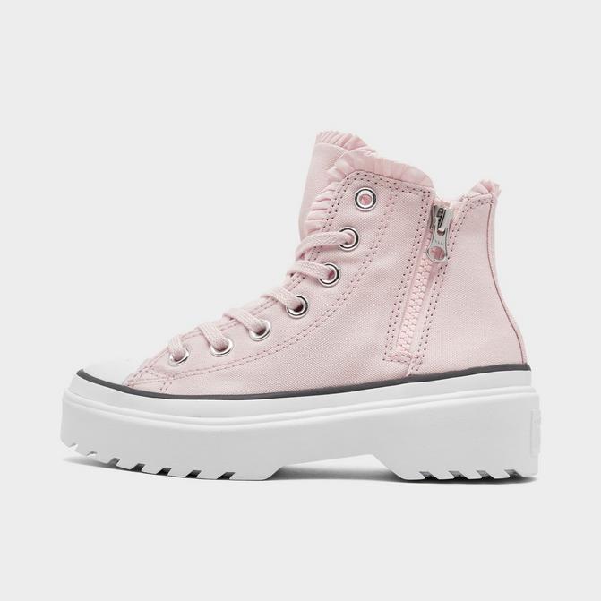 Converse Girls Little Kids Chuck Taylor All Star Lugged Lift Ruffles Platform Casual Shoes in Pink Blush Hush Size 3.0 Canvas