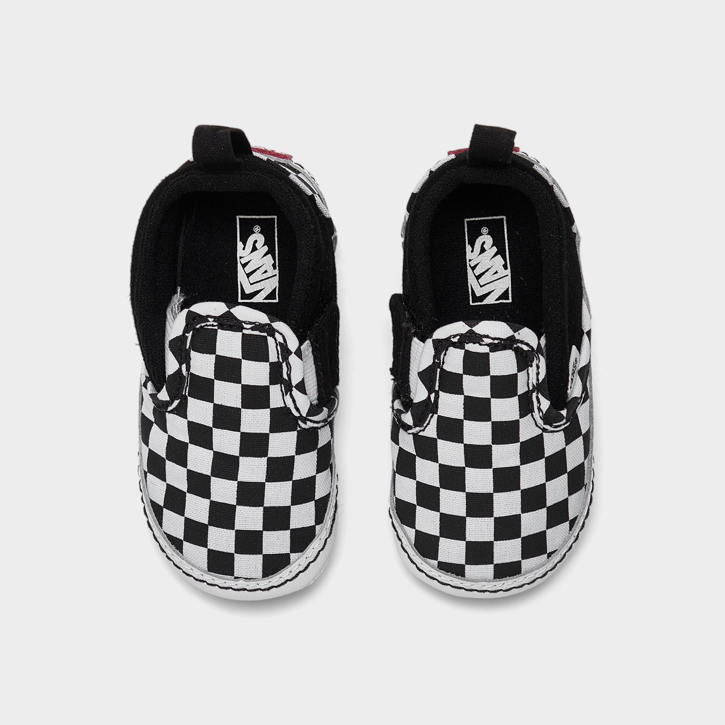 vans checkerboard infant slip on crib shoes