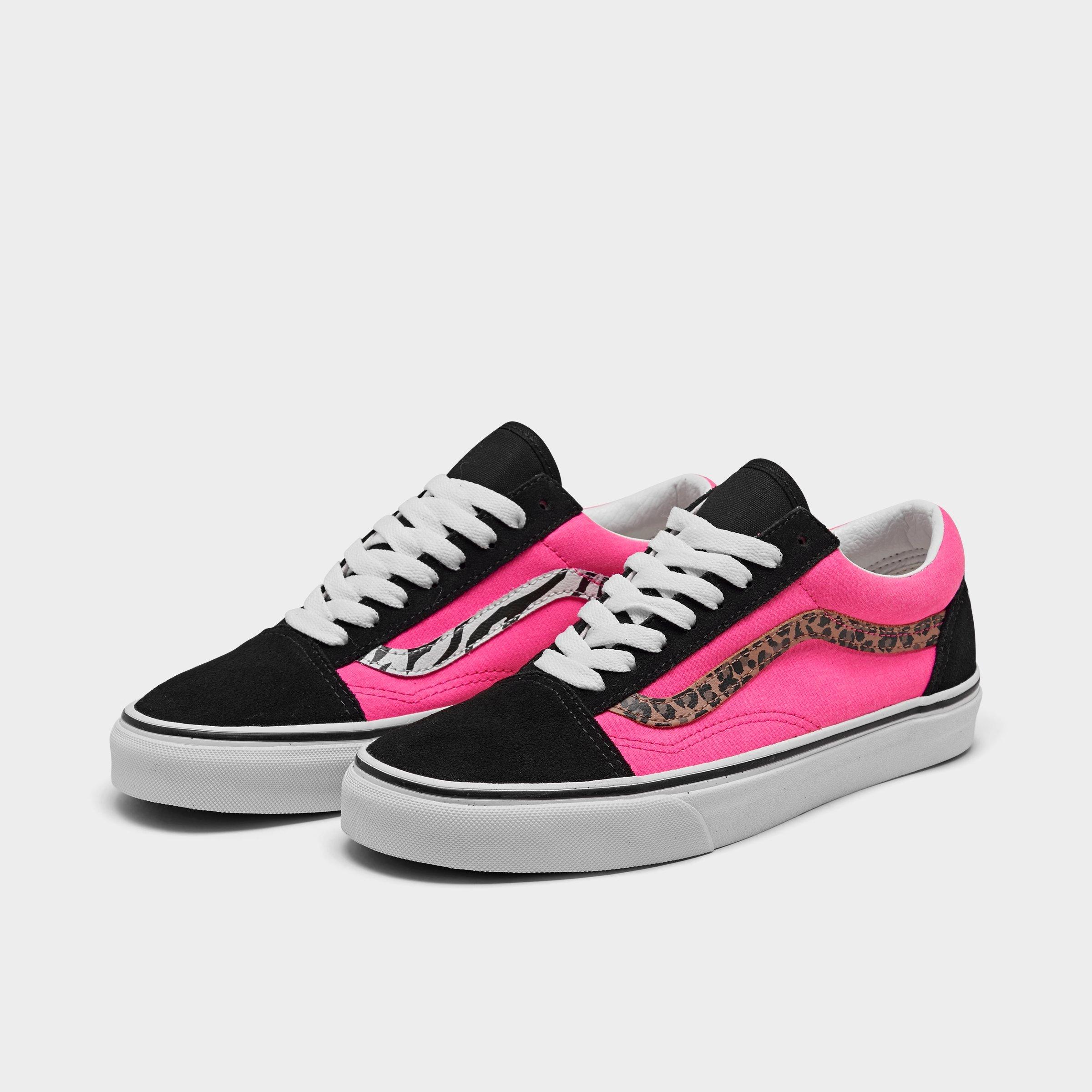 vans shoes pink and black