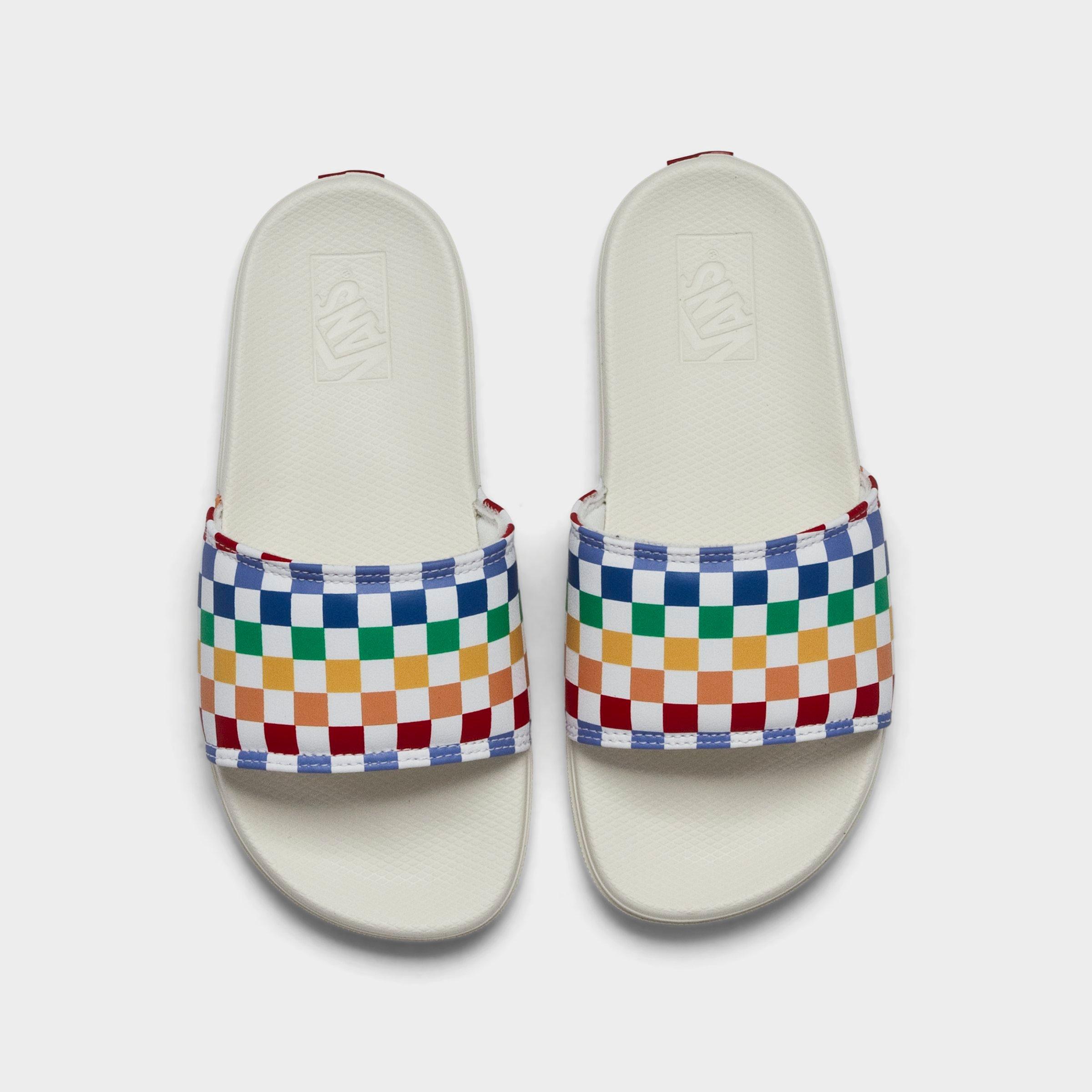 rainbow vans slide sandals