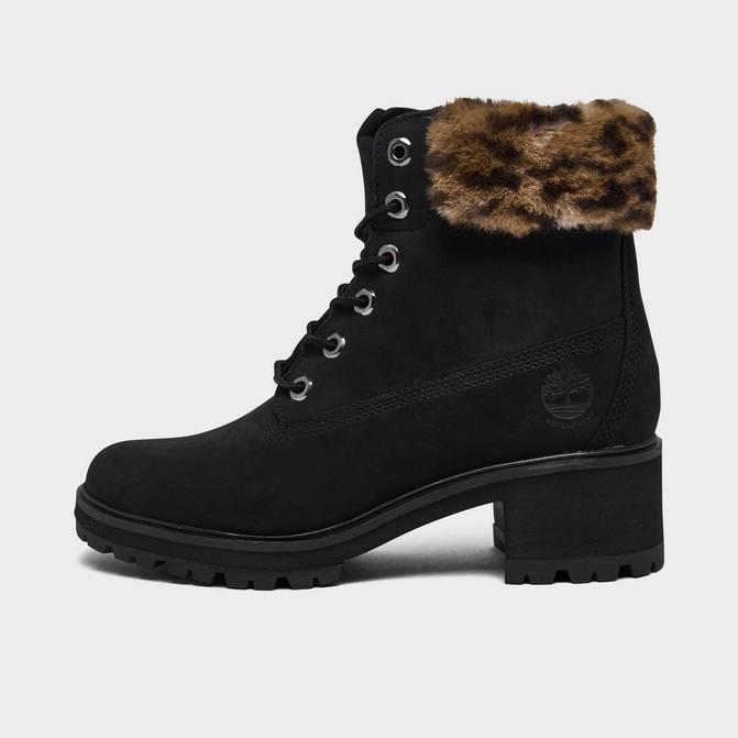 Black fur hotsell timberlands womens