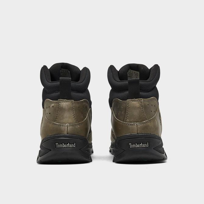 Left view of Men's Timberland Mt. Maddsen Mid Waterproof Hiking Boots in Black/Grey Click to zoom