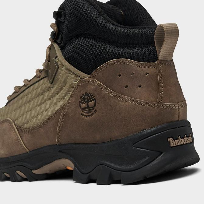 Front view of Men's Timberland Mt. Maddsen Mid Waterproof Hiking Boots in Beige Mesh Click to zoom