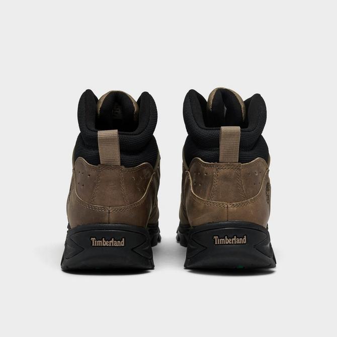 Left view of Men's Timberland Mt. Maddsen Mid Waterproof Hiking Boots in Beige Mesh Click to zoom