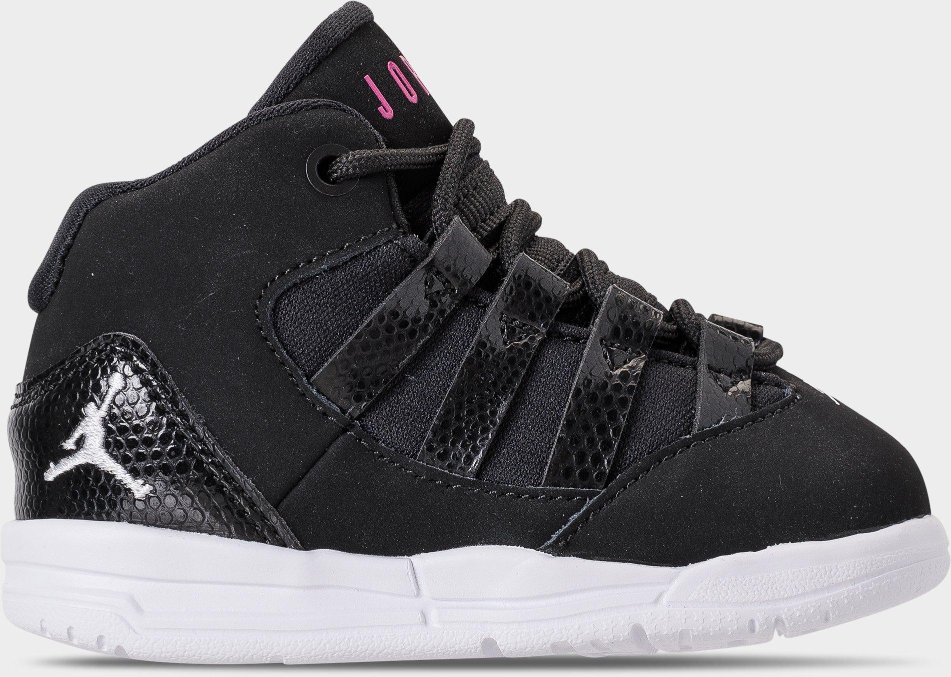 black and pink toddler jordans