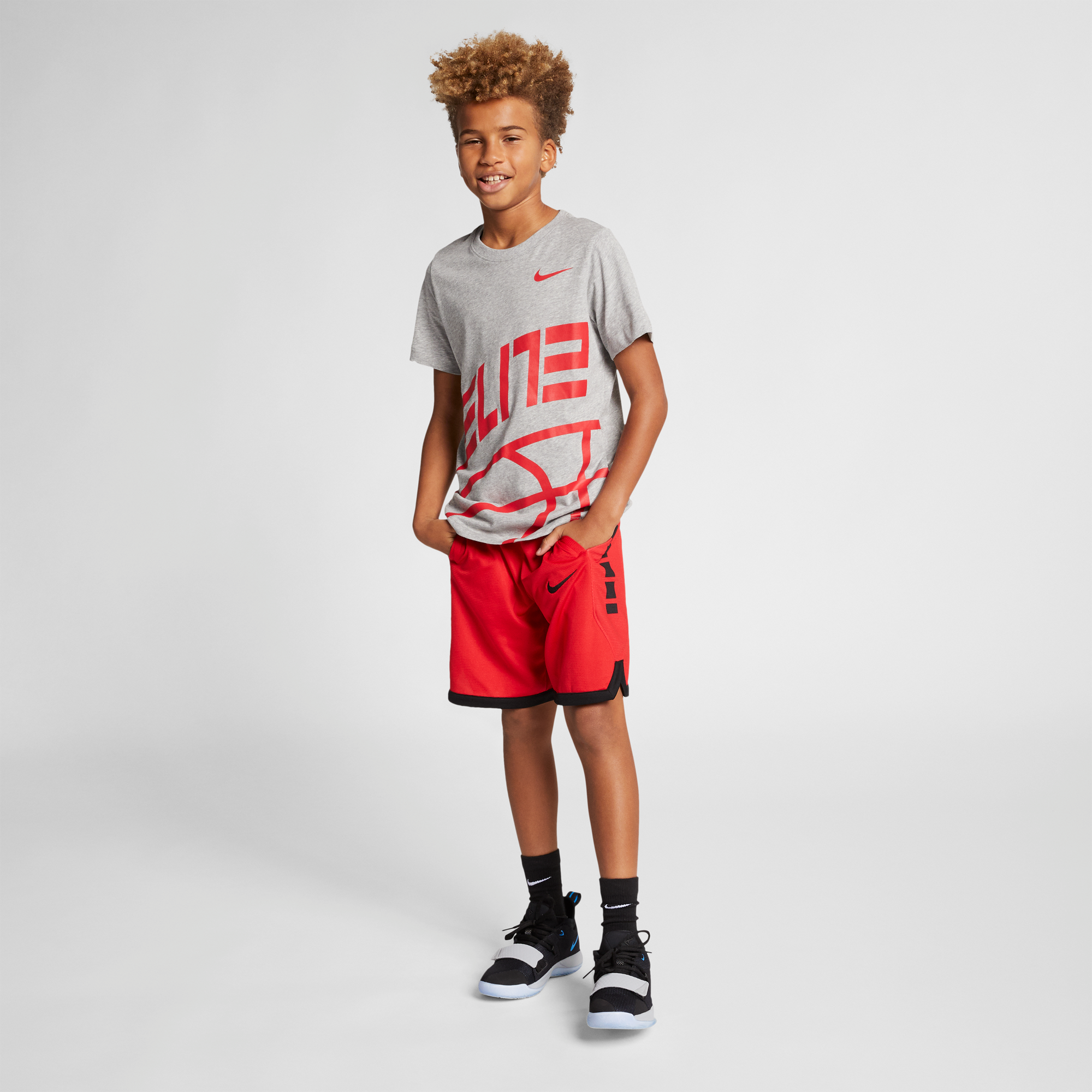 boys red basketball shorts