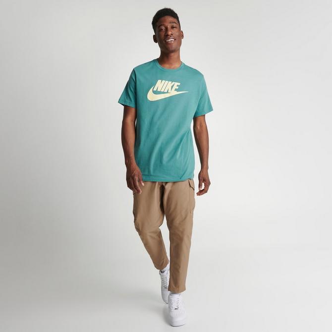 Nike Men Futura Sportswear Logo T-Shirt (Medium, Light Blue/White)