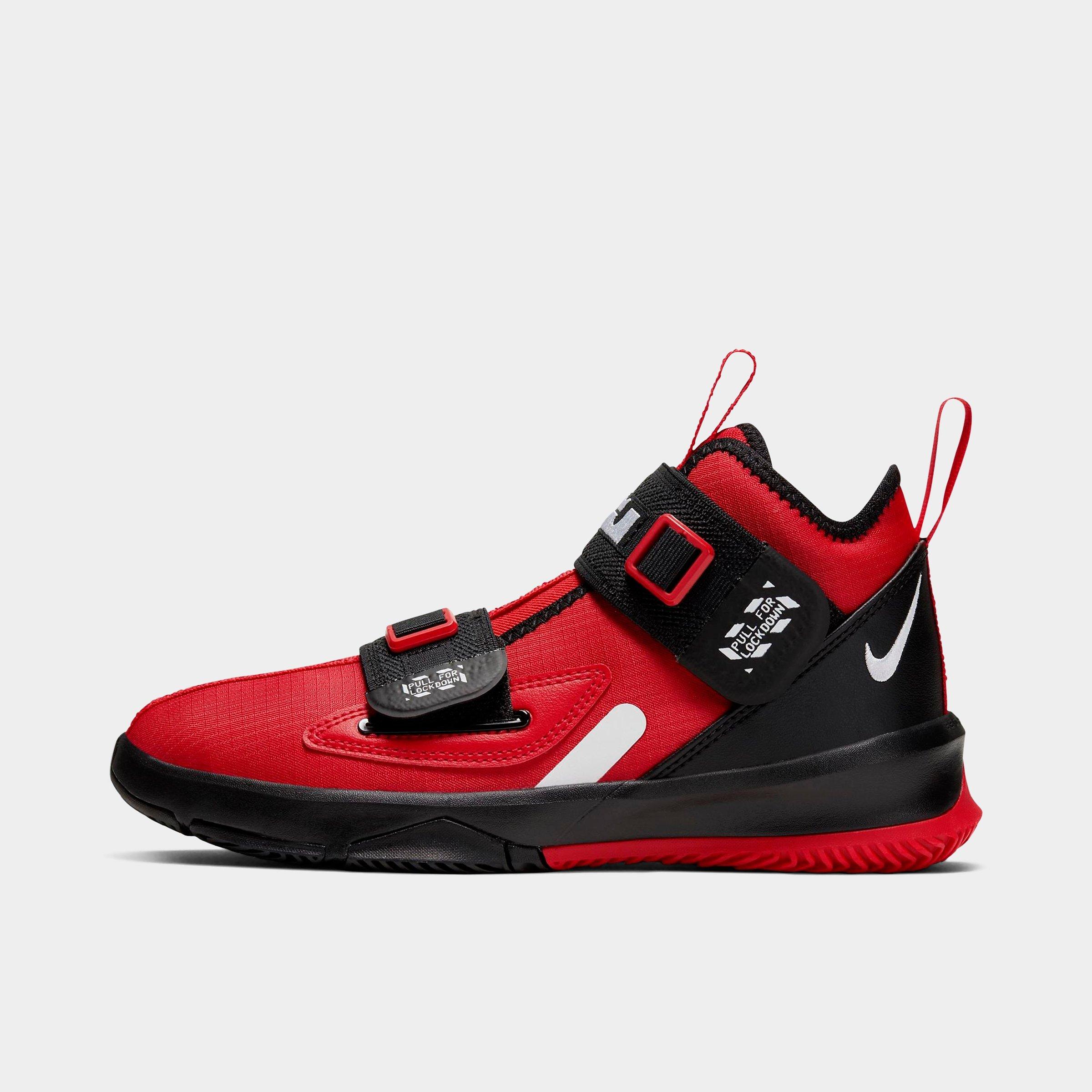 red and black youth basketball shoes