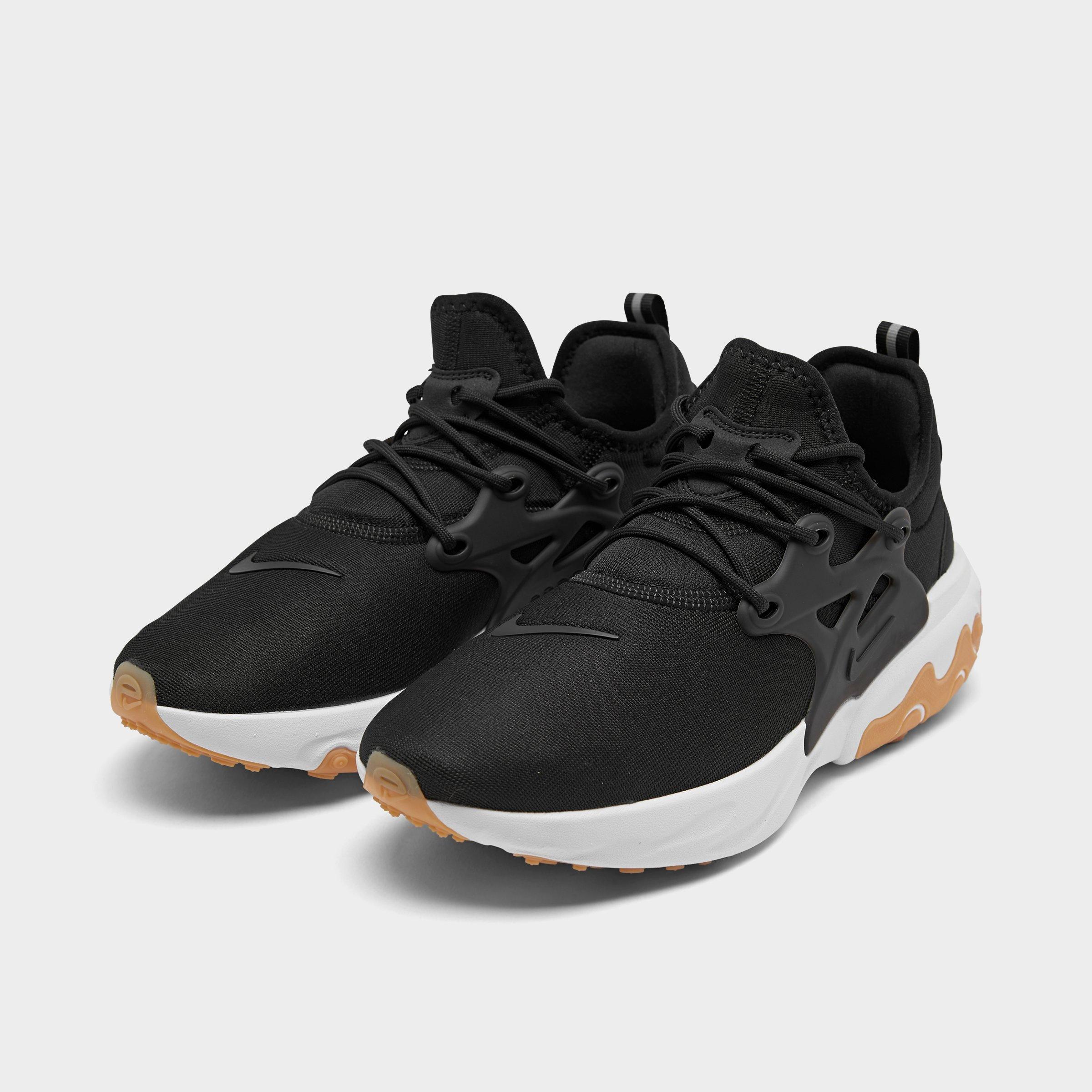 nike react presto black white gum