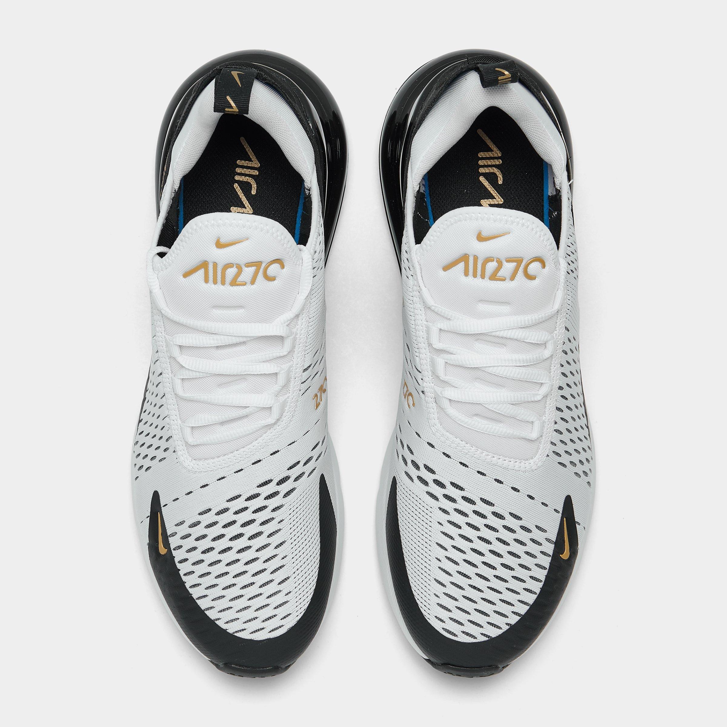 nike air max 270 black white and gold