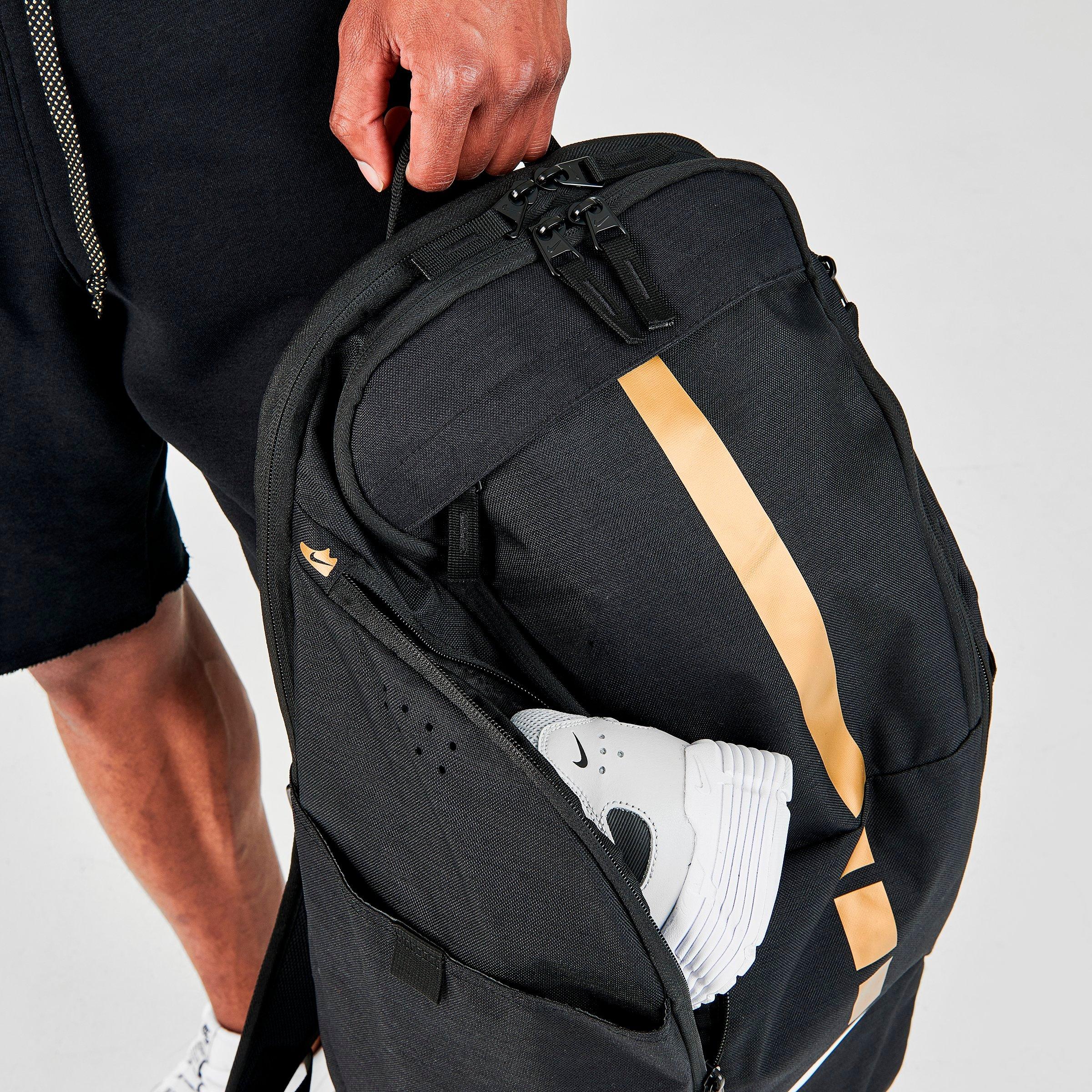 nike hoops elite backpack black and gold