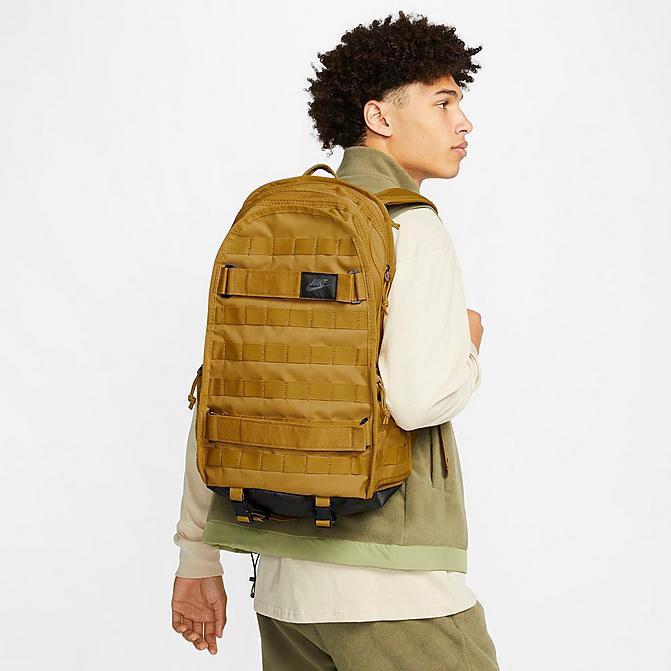 Front view of Nike Sportswear RPM Backpack in Golden Moss/Black/Anthracite Click to zoom
