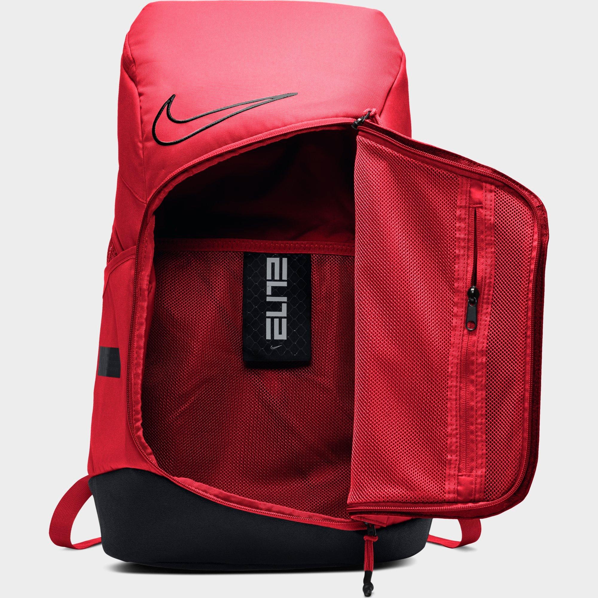 nike elite backpack red and black