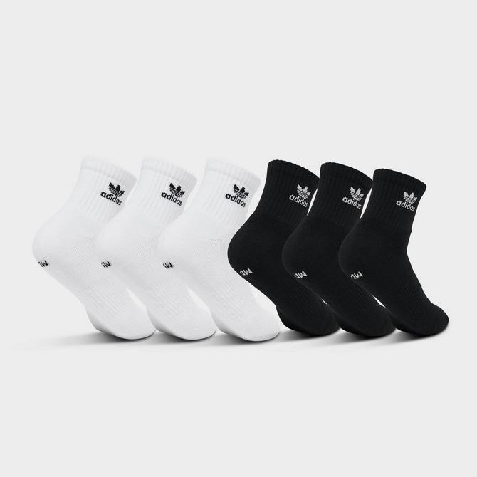 Adidas Originals Trefoil Quarter Socks 6 Pack Black White