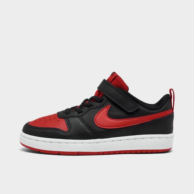 Nike Kids' Court Borough Low 2 Black & Red Shoes